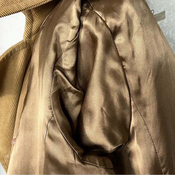 J. Crew Vtg Women’s Corduroy Trench Coat Sz L Preppy Y2K Normcore Timeless Cozy - Picture 13 of 16